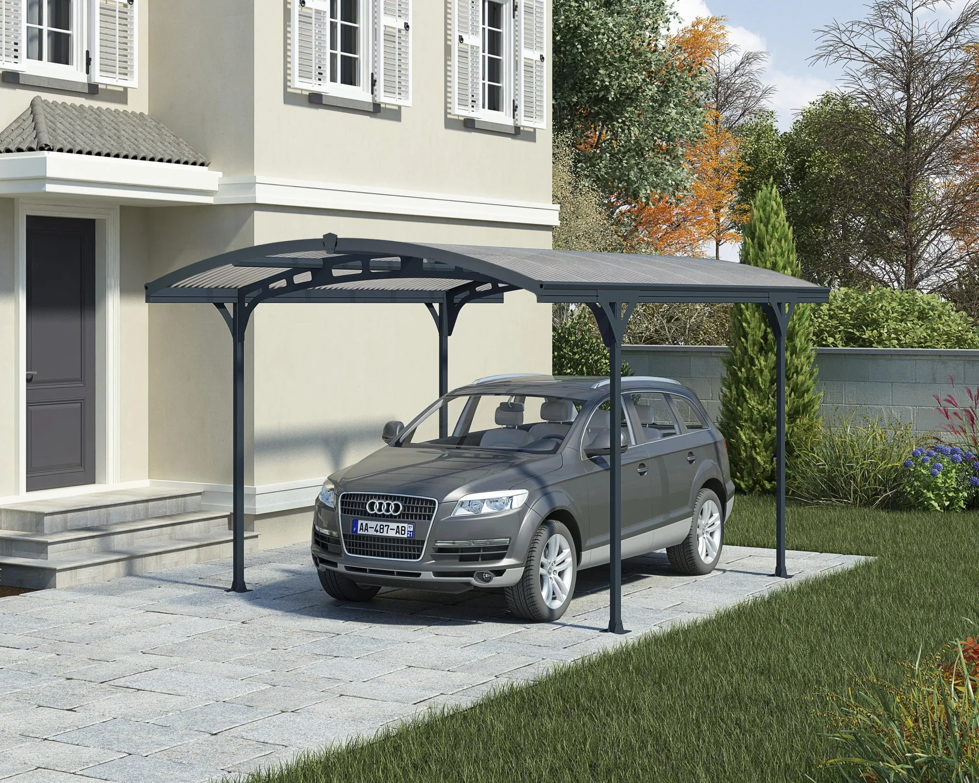 Aluminium-Carport "Atlas 5000", inklusive Regenrinnen - 4