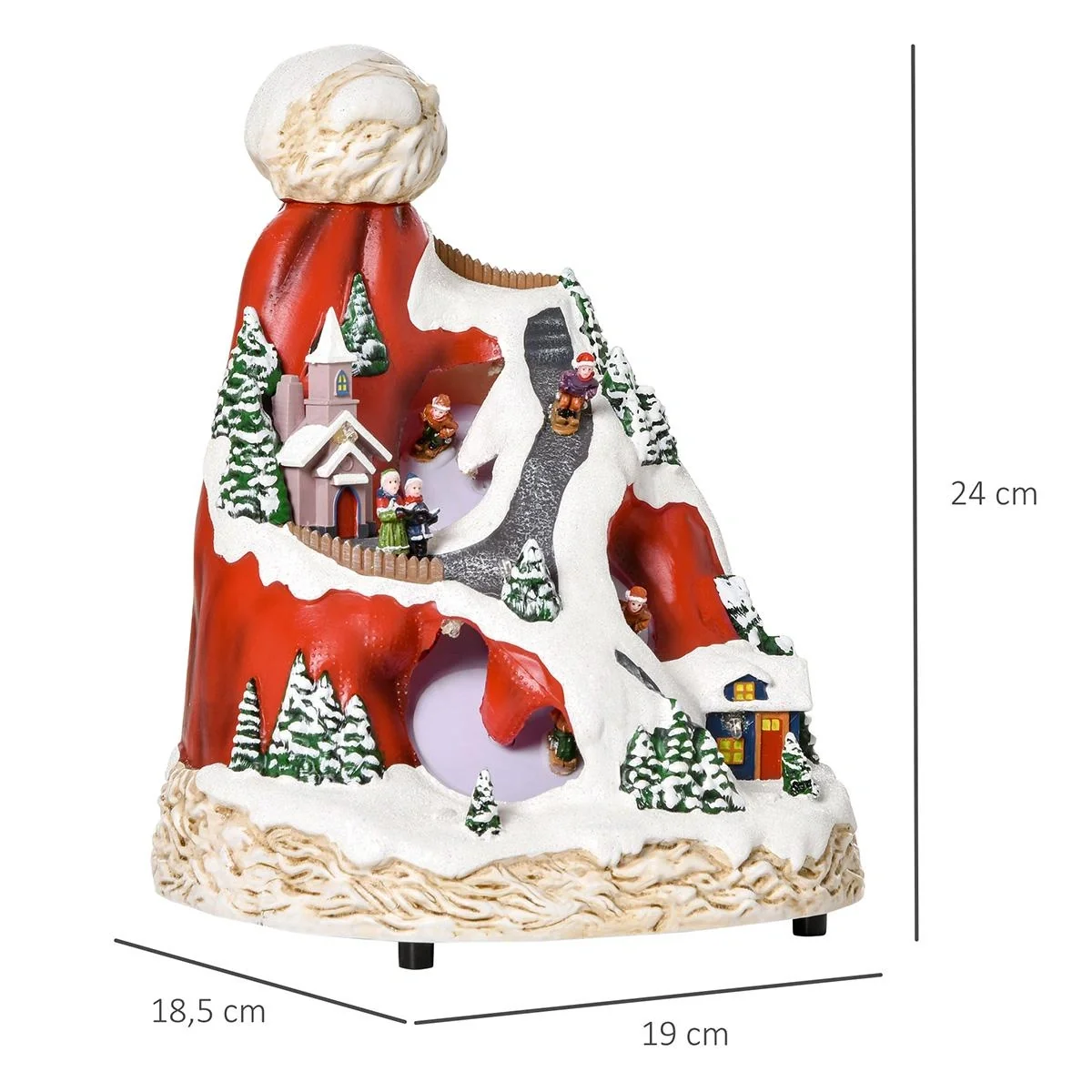 Weihnachtsdorf Weihnachtsdekoration mit LED Beleuchtung Musik LED mehrfarbig 19 x 18,5 x 24 cm - 5
