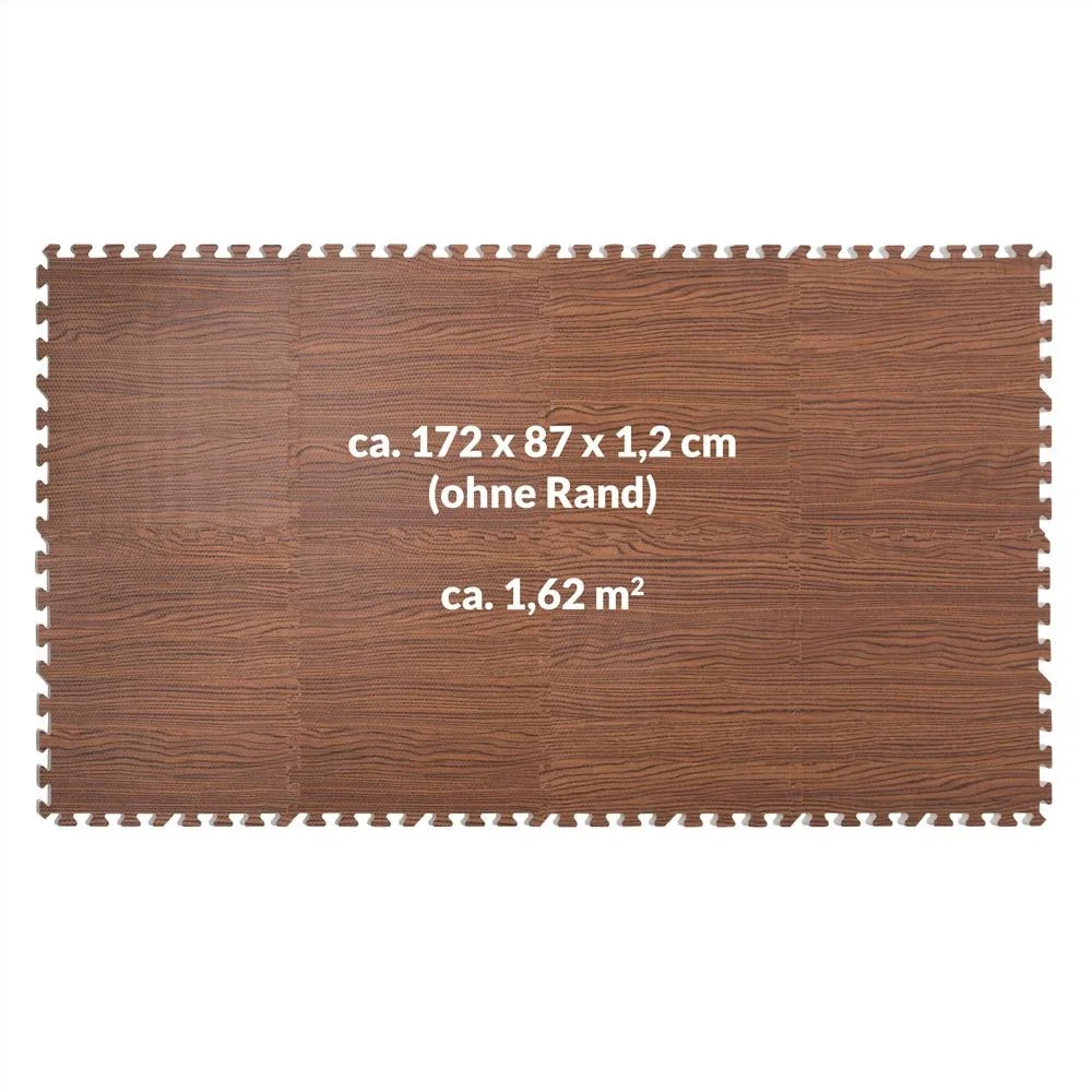 Bodenschutz / Puzzlematte 8 Stück - Braun Holzoptik 172x87x1cm - 4