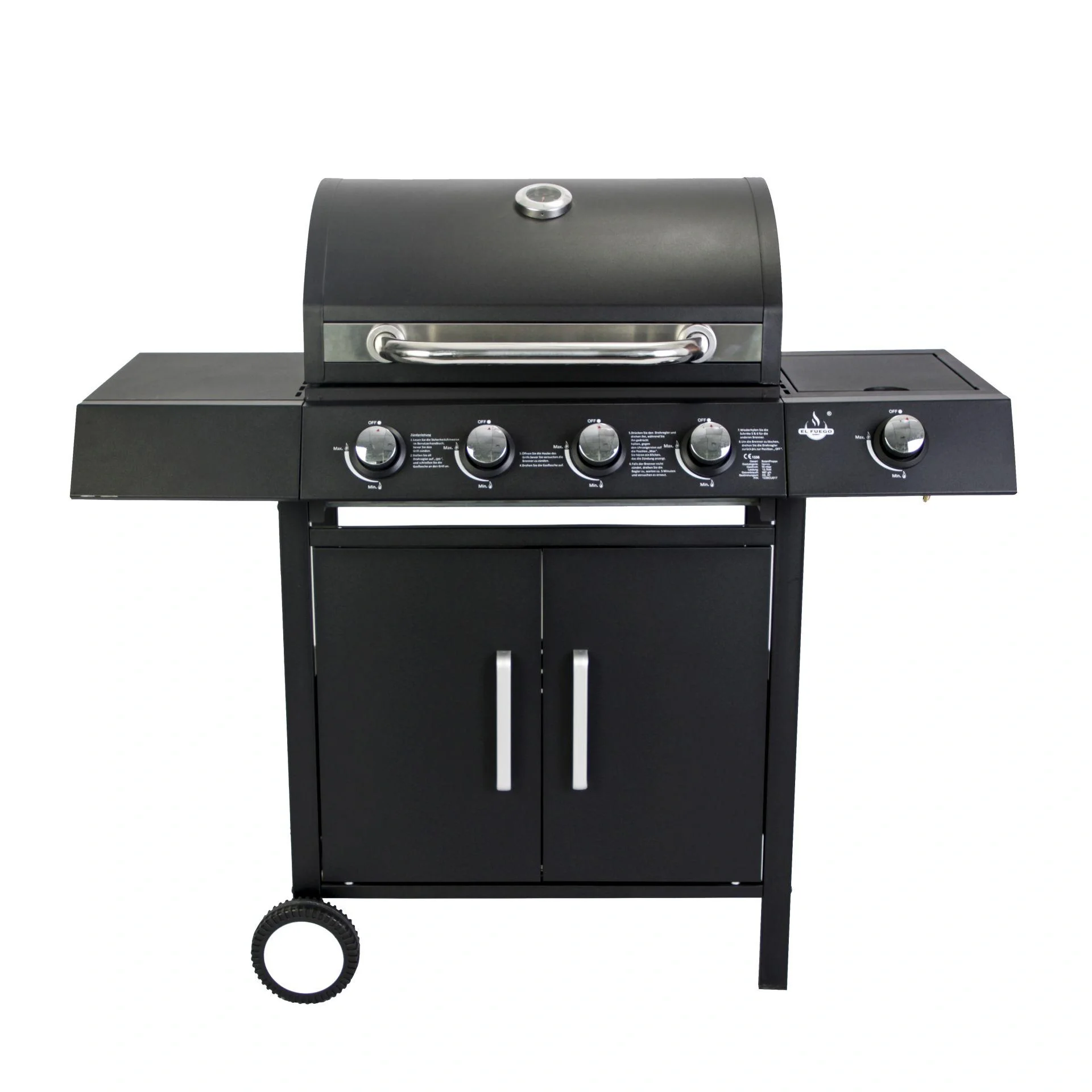 Gasgrill „San Angelo“ 4 + 1 Brenner, Schwarz - 11