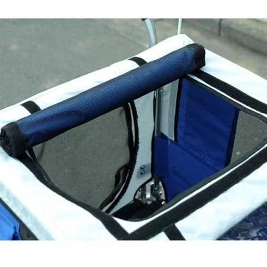 Hundeanhänger mit beidseitiger Feststellbremse grau/blau - 9