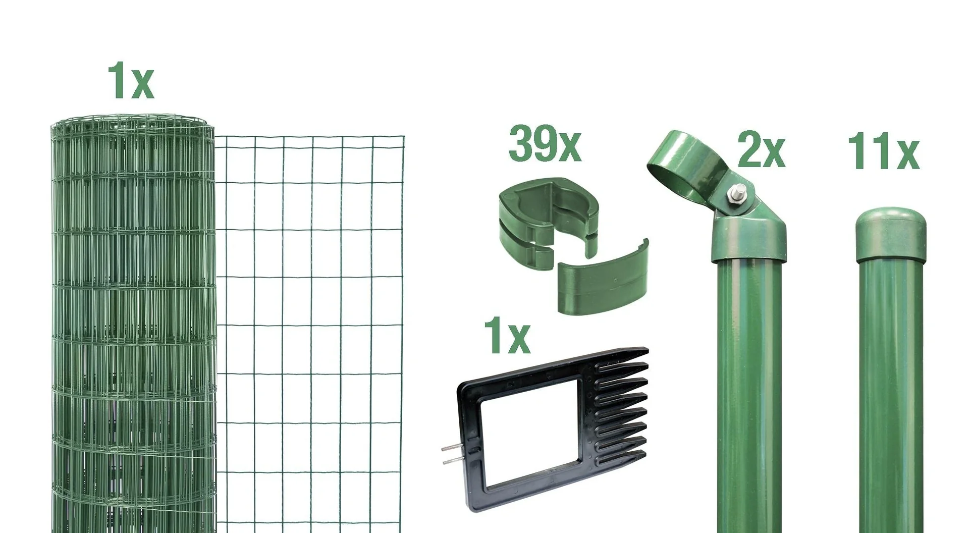 Fix-Clip Pro als Zaun-Komplettset, zum Einbetonieren, grün, Höhe 102 cm, Länge 25 m - 1