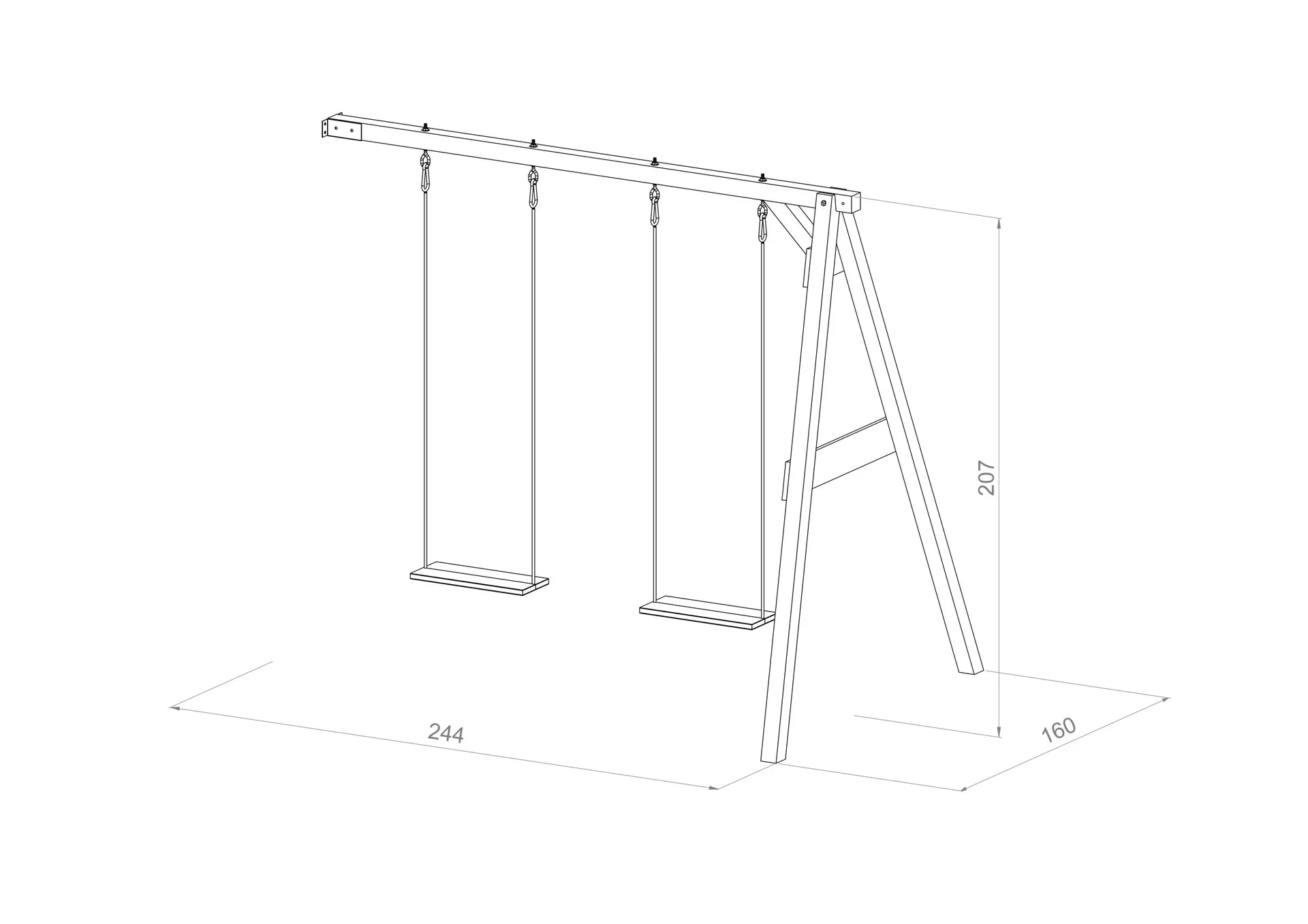 Double Swing Brown Wall mount - 2