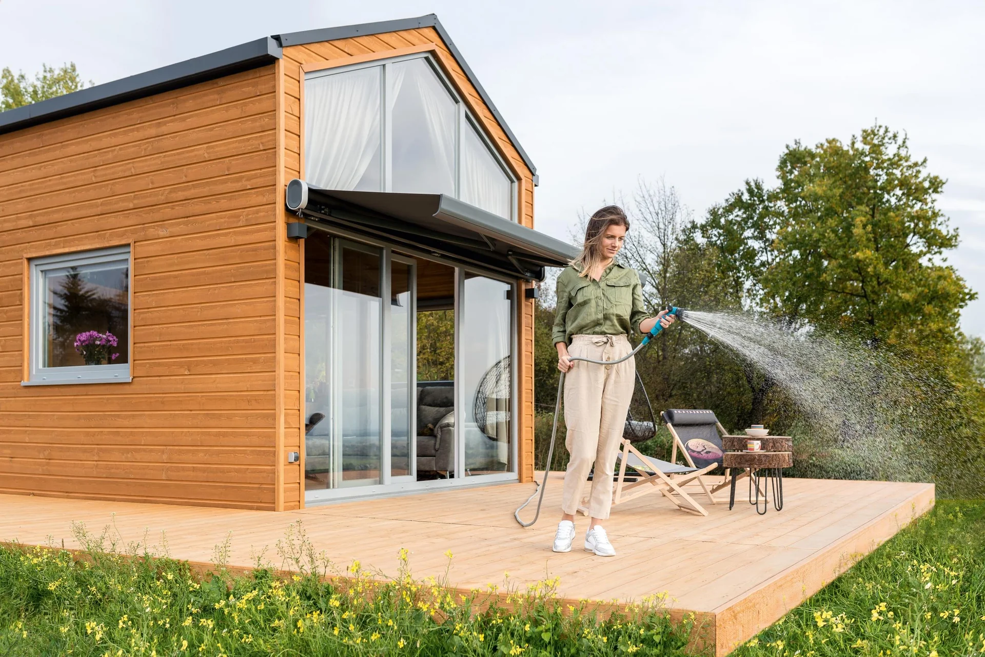 Bewässerungssatz mit dehnbarem Gartenschlauch BASIC 7,5 m - 6