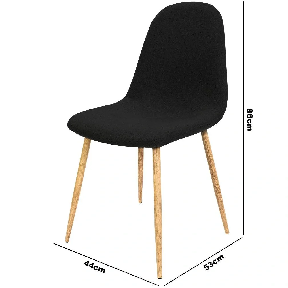 Design-Stuhl mit Stoffbezug schwarz 4 Stück - 6