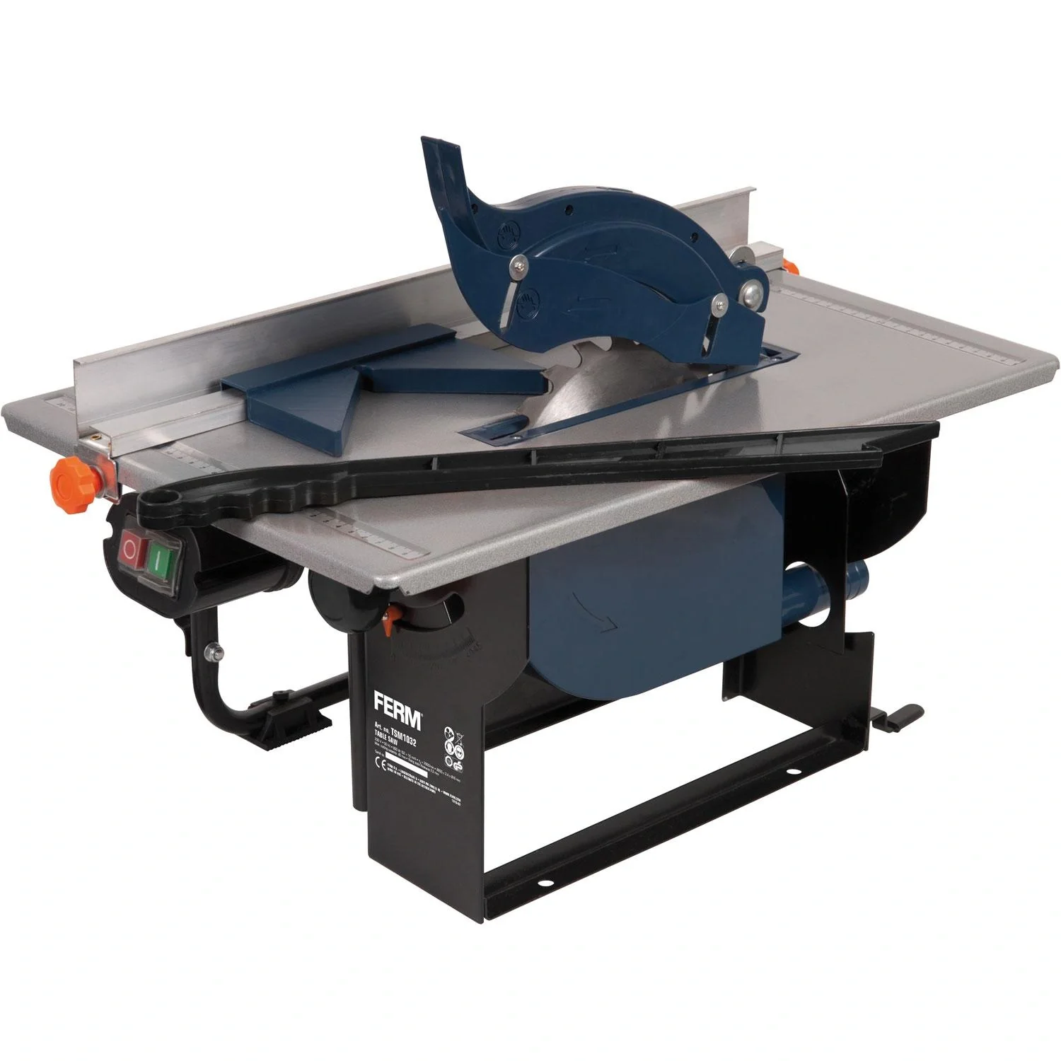 TSM1032 Tischkreissäge 800 Watt - 200mm - Winkelanschlag und Parallelführung - Vakuum-Adapter - Mit T24 Sägeblatt - 1