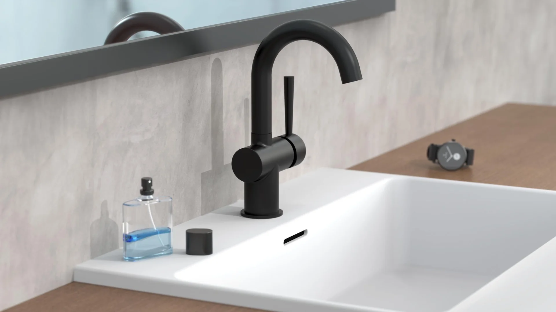 Waschtischarmatur "CORNWALL", Schwarz matt - 10