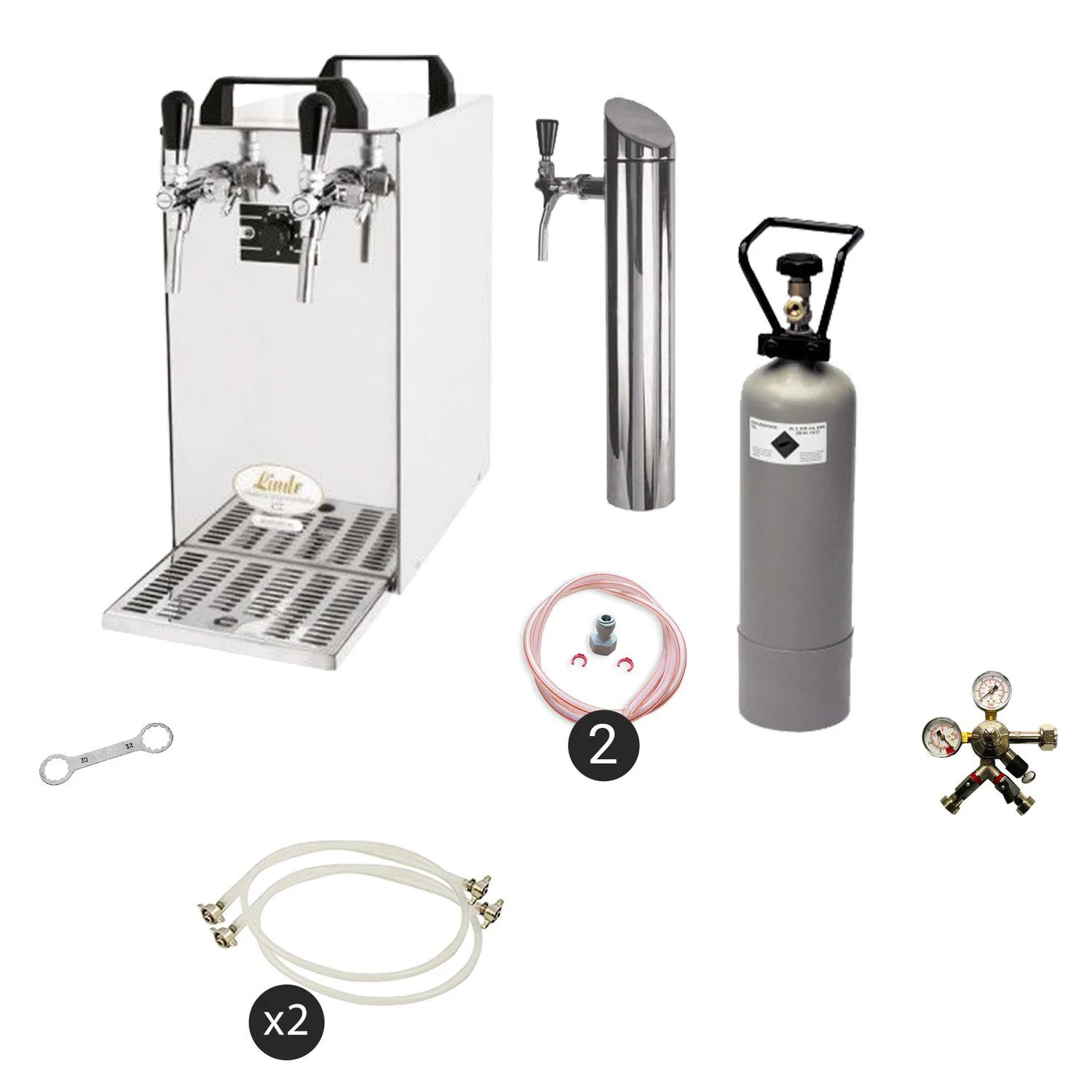 Untertheken-Komplett-Set-Zapfanlage--Bierzapfanlage-Kontakt-40-2-leitig-Trockenkuehler--Durchlaufkuehler-50-Liter-h--inkl--Schanksaeule--Green-Line-453072.jpg