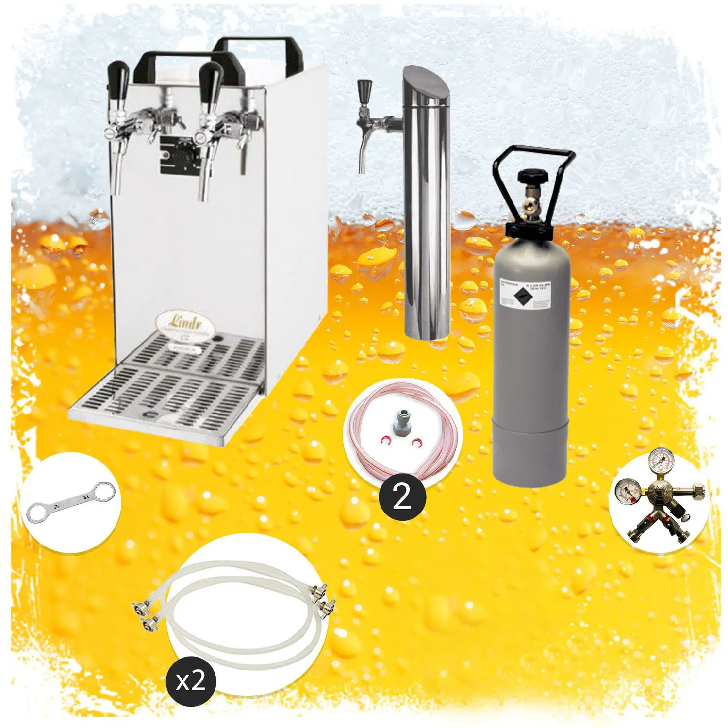 Untertheken-Komplett-Set-Zapfanlage--Bierzapfanlage-Kontakt-40-2-leitig-Trockenkuehler--Durchlaufkuehler-50-Liter-h--inkl--Schanksaeule--Green-Line-453072_1.jpg