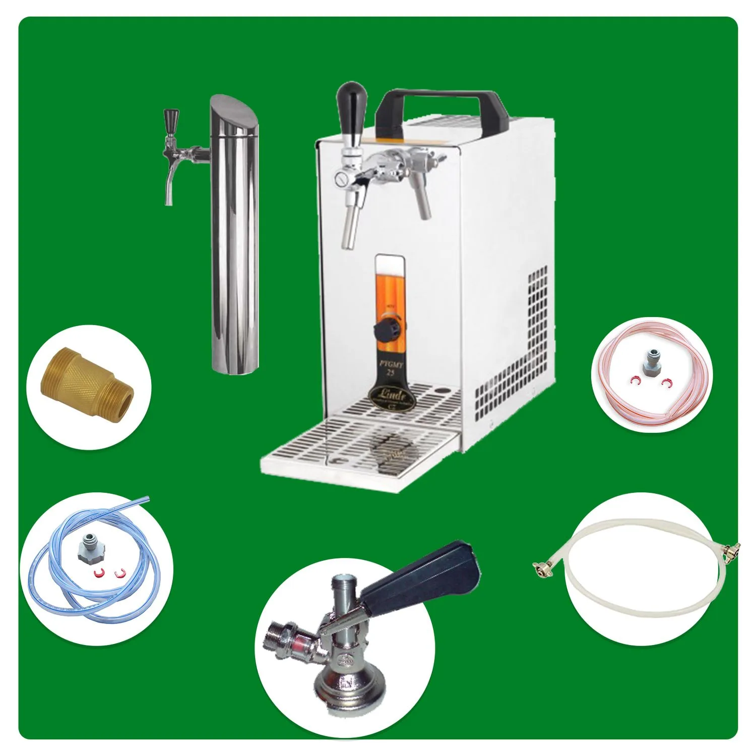 Untertheken-Komplett-Set-Bier-Zapfanlage-PYGMY-25-K-mit-Membranpumpe--1-leitig-Trockenkuehlgeraet-aus-Edelstahl--30-Liter-h--inkl--Schanksaeule--Green-Line_12.jpg