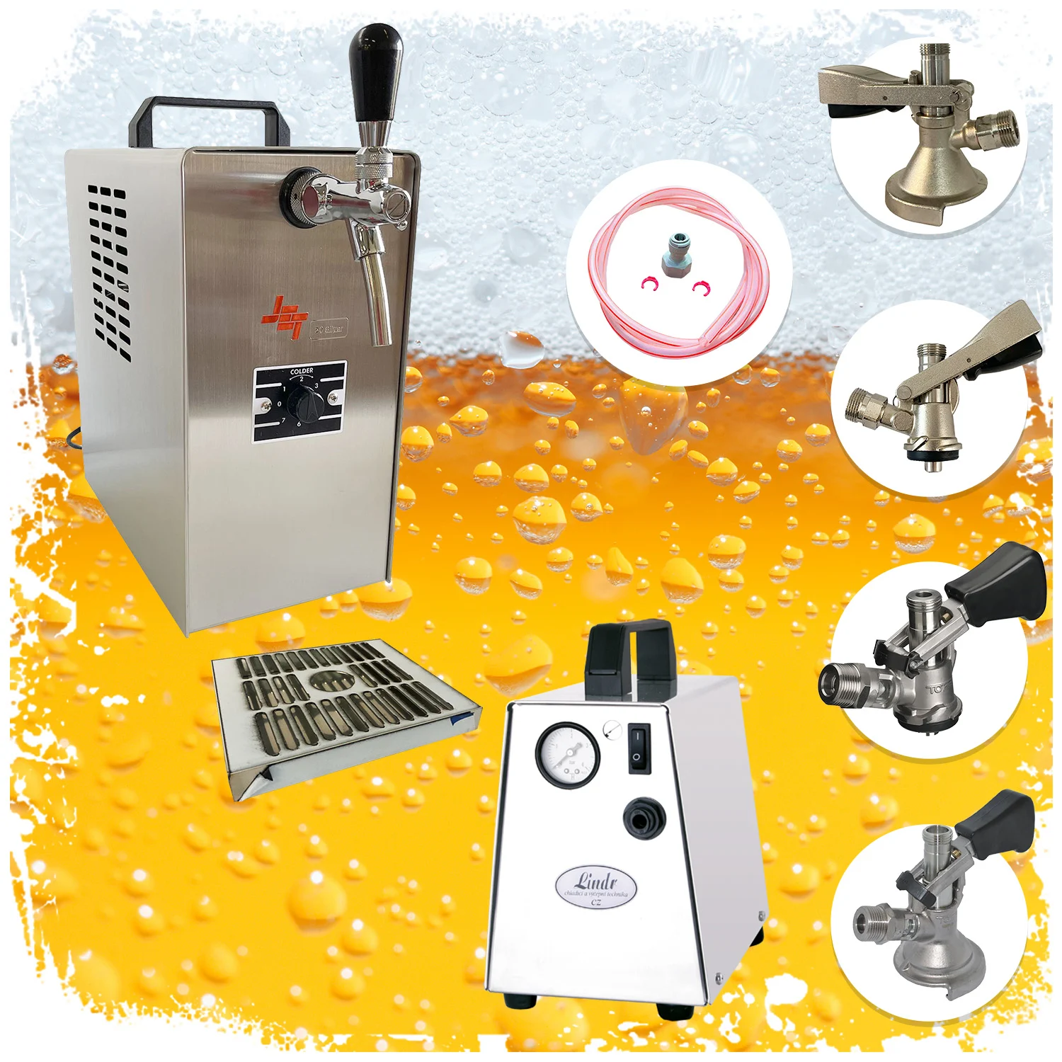 Komplett-Set-Zapfanlage-JET-30-Bierkoffer--Bierzapfanlage--Durchlaufkuehler-1-leitig-Trockenkuehler--bis-zu-35-Liter-h-453782_1