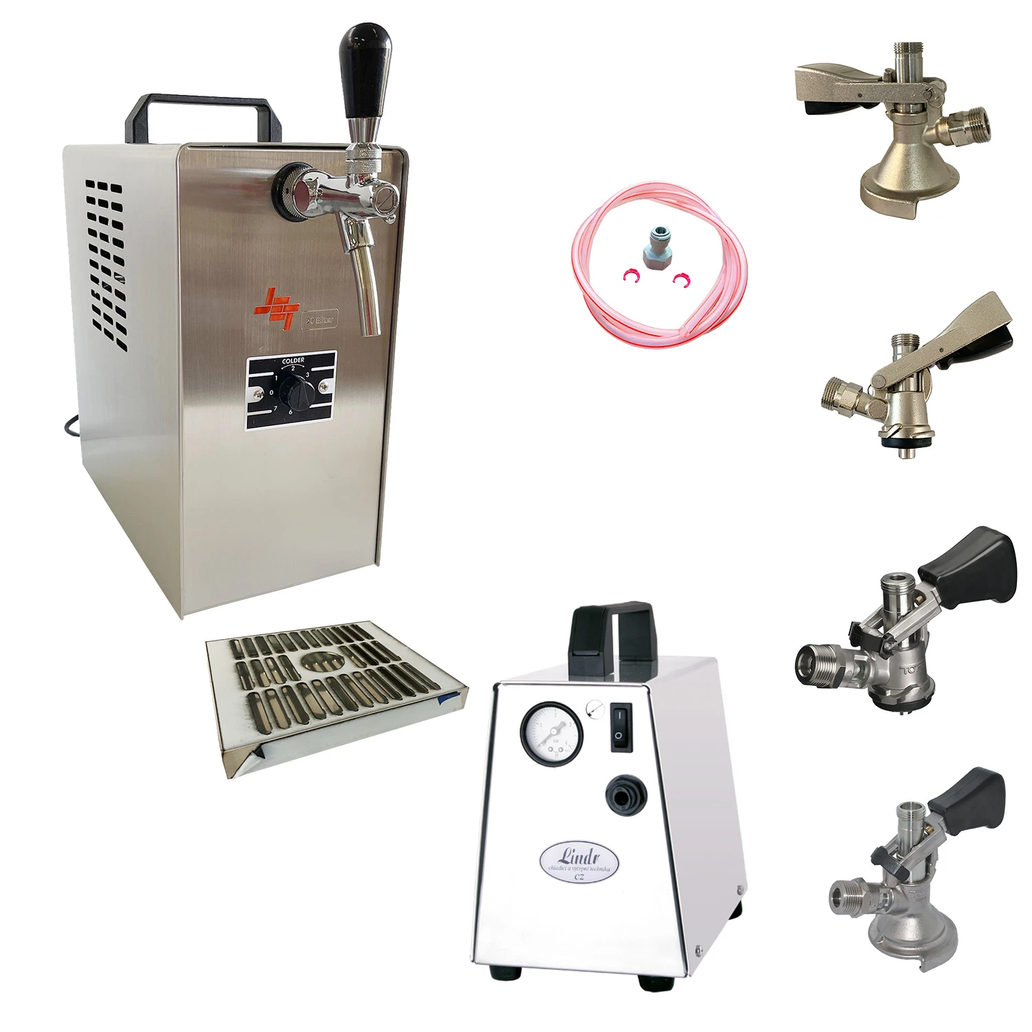 Komplett-Set-Zapfanlage-JET-30-Bierkoffer--Bierzapfanlage--Durchlaufkuehler-1-leitig-Trockenkuehler--bis-zu-35-Liter-h-453782_2
