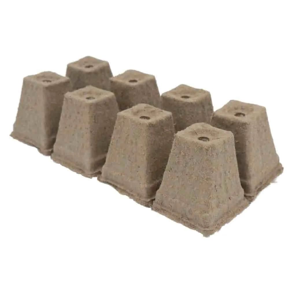 Cultivation Tray 6 x 6 cm, 8 Octagonal Pots per Tray, Compostable-2