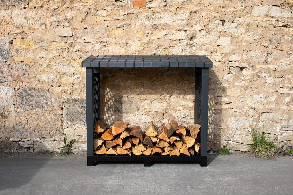 KHW Kaminholzregal mit Holz