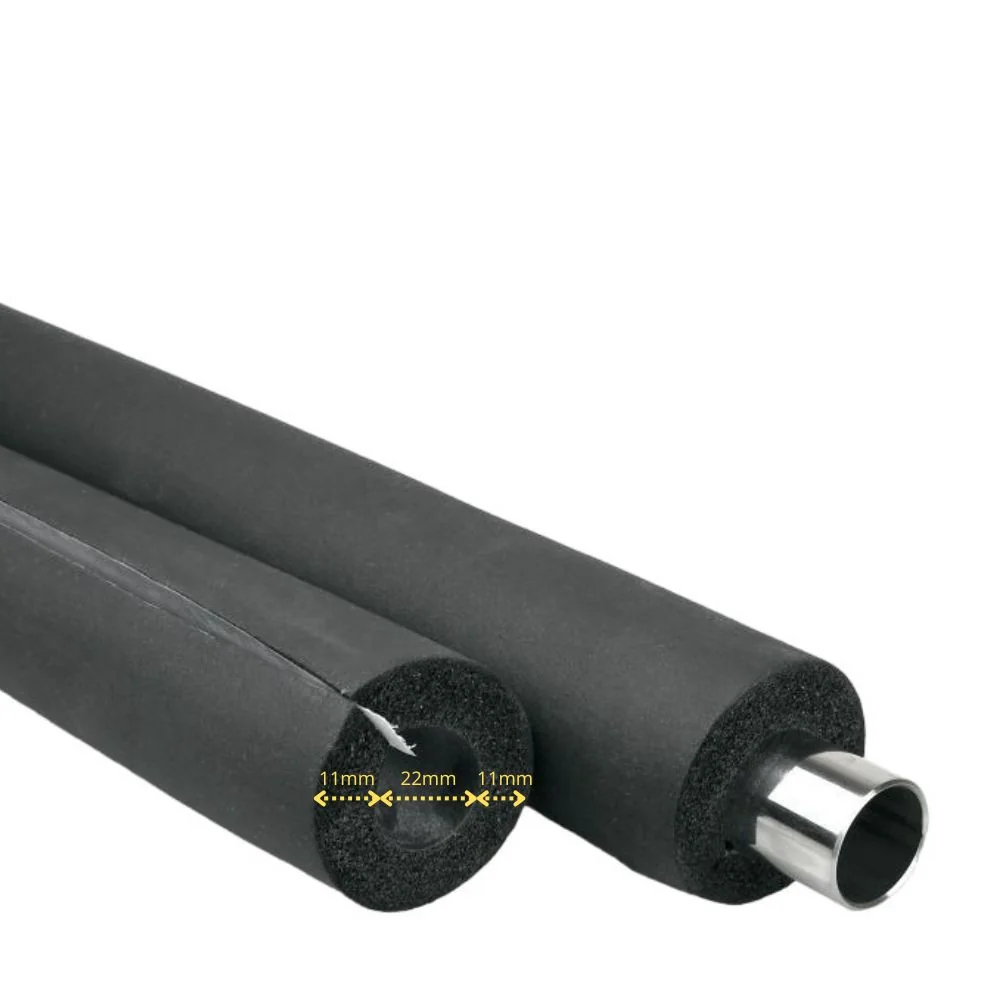 AEROFLEX® SH XT Rohrisolierung, Rohrdämmung - 2m, Selbstklebend, Flexibler Dämmstoff aus Geschlossenzelligem Schaum Kautschukbasis, Schwarz - 22 x 10 mm-0