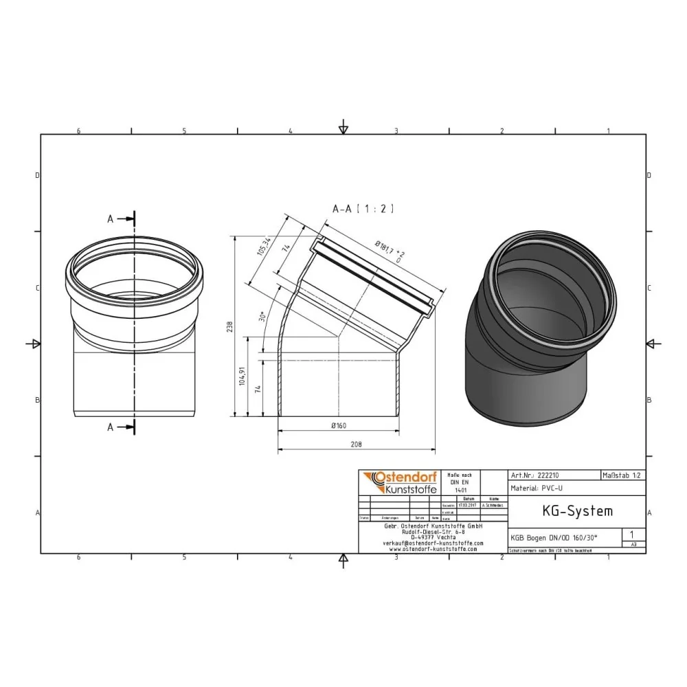 KGB Bogen DN/OD 160   30 Grad-1