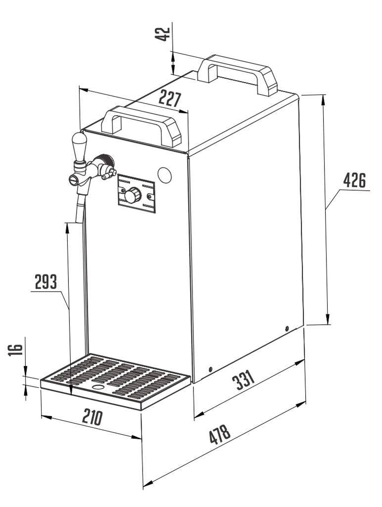 Zapfanlage-K-40-Bierzapfanlage-1-leitig-Bier-Durchlaufkuehler--Trockenkuehler--50-Liter-h--Green-Line_2.jpg