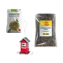 2-Set Sparsam Vogelfutter mit Futterhaus, Vogelhaus zum Aufhängen.webp