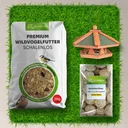 Wildvogelfutter Premium plus Futterhaus zum Aufhängen, Vogelhaus Holz, Kiefer, 42x24cm.webp