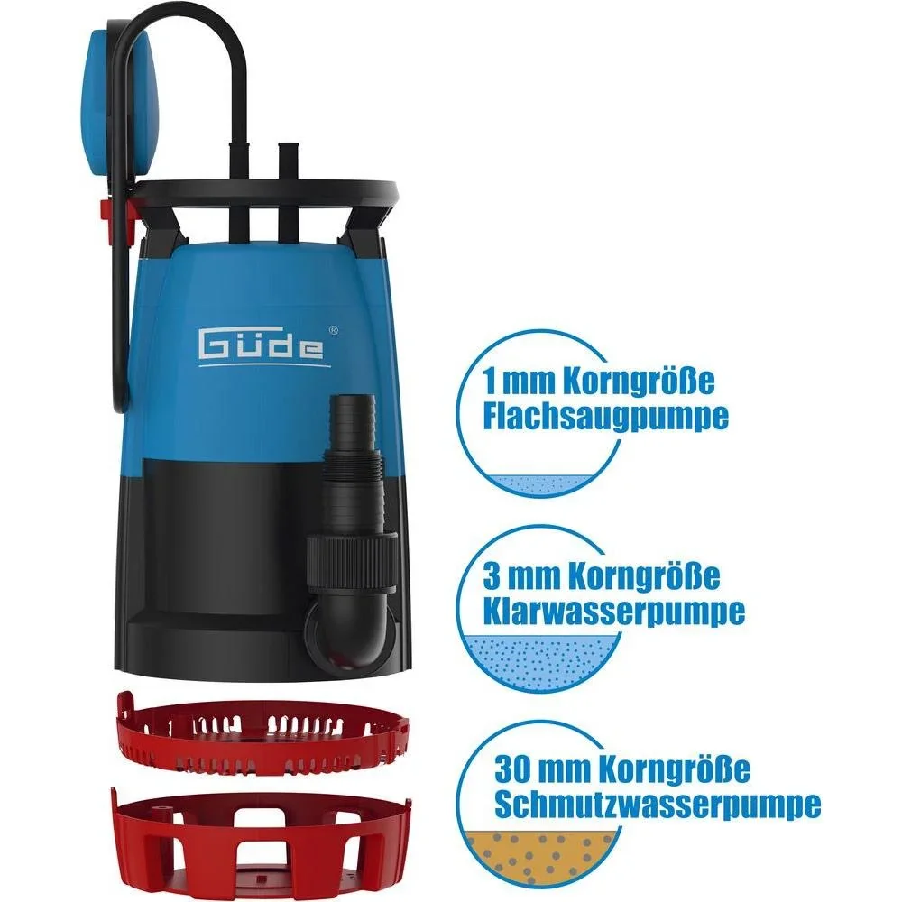 GS 751 Kombi-Tauchmotorpumpe 3 in 1 für Klar- und Schmutzwasser - 15.900 l / h - 750 W - 3