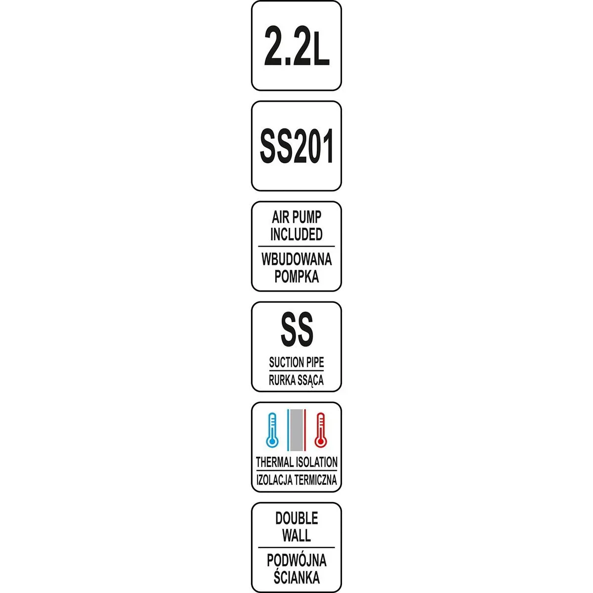 Thermoskanne mit Anti-Tropf-Schutz - 2,2L - Edelstahl - 4