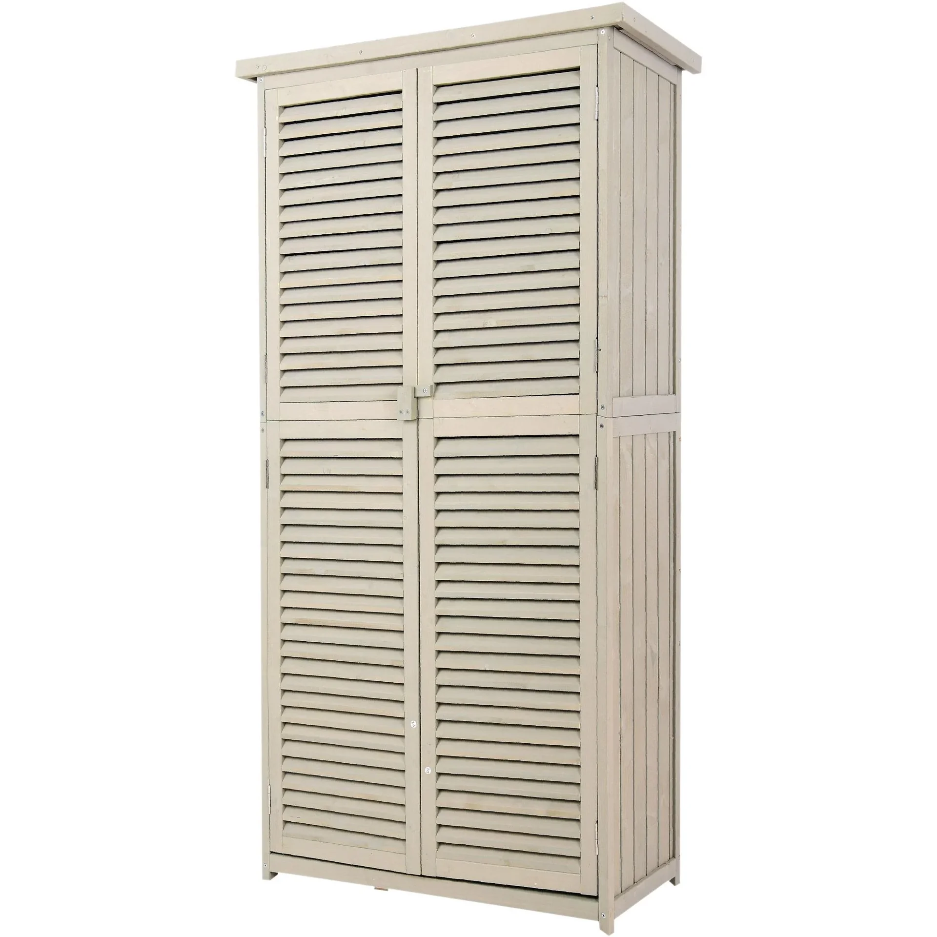 Geräteschuppen Gerätehaus Geräteschrank 4 Fächer Grau - 2