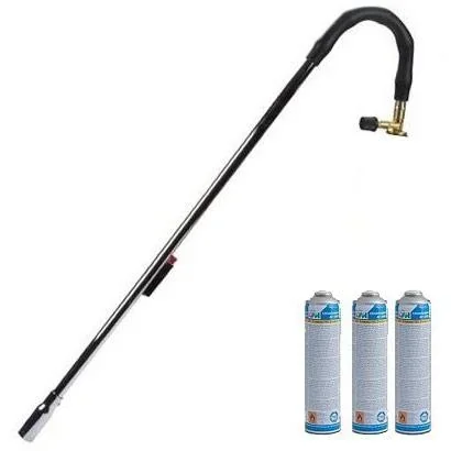 Eurom Unkrautbrenner - mit Piezo + viermal 600 ml. Gasflaschen - 2