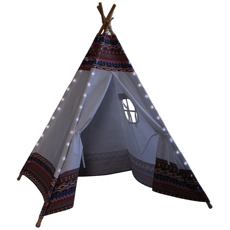 Tipi Zelt Farbe LED Multi / Weiß - 6