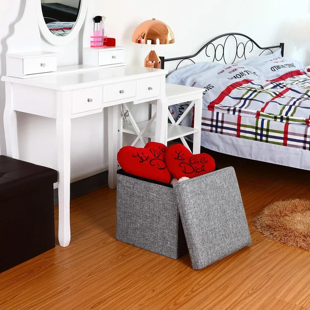 Klappbarer Hocker mit Ablage Gri - 0