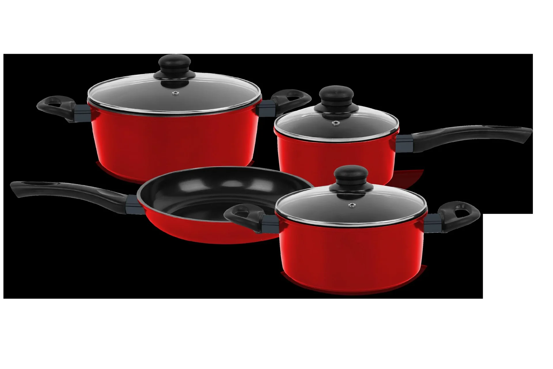 Carbon Koch-/ Bratset Rot, 7-teilig - 2