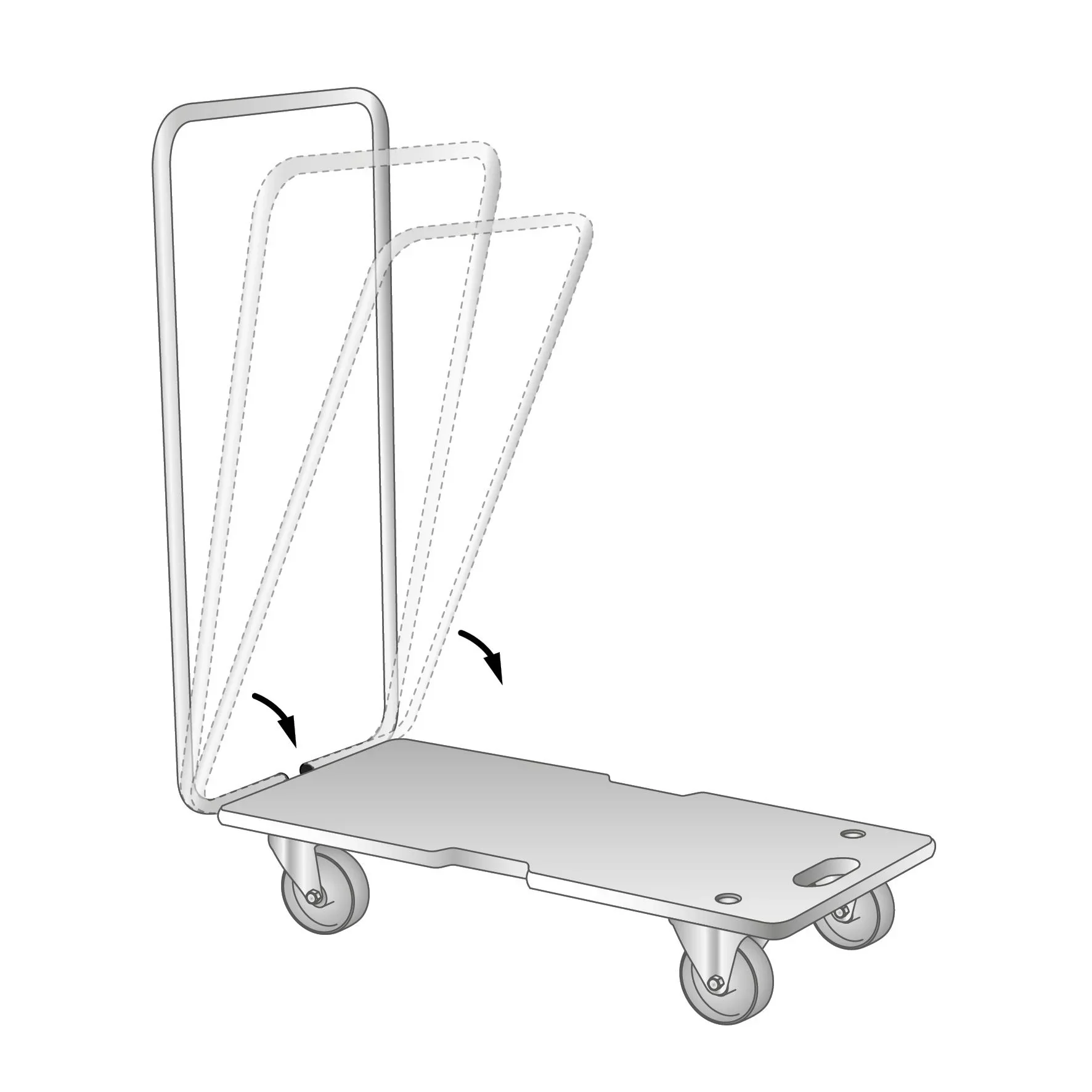 Transporthilfe MM 1345, 74 x 36,5 x 14,5 cm, softe Rollen Ø 100 mm Rollenlager, Bügel, Multiplex FSC®, Tragkraft 300 kg - 0
