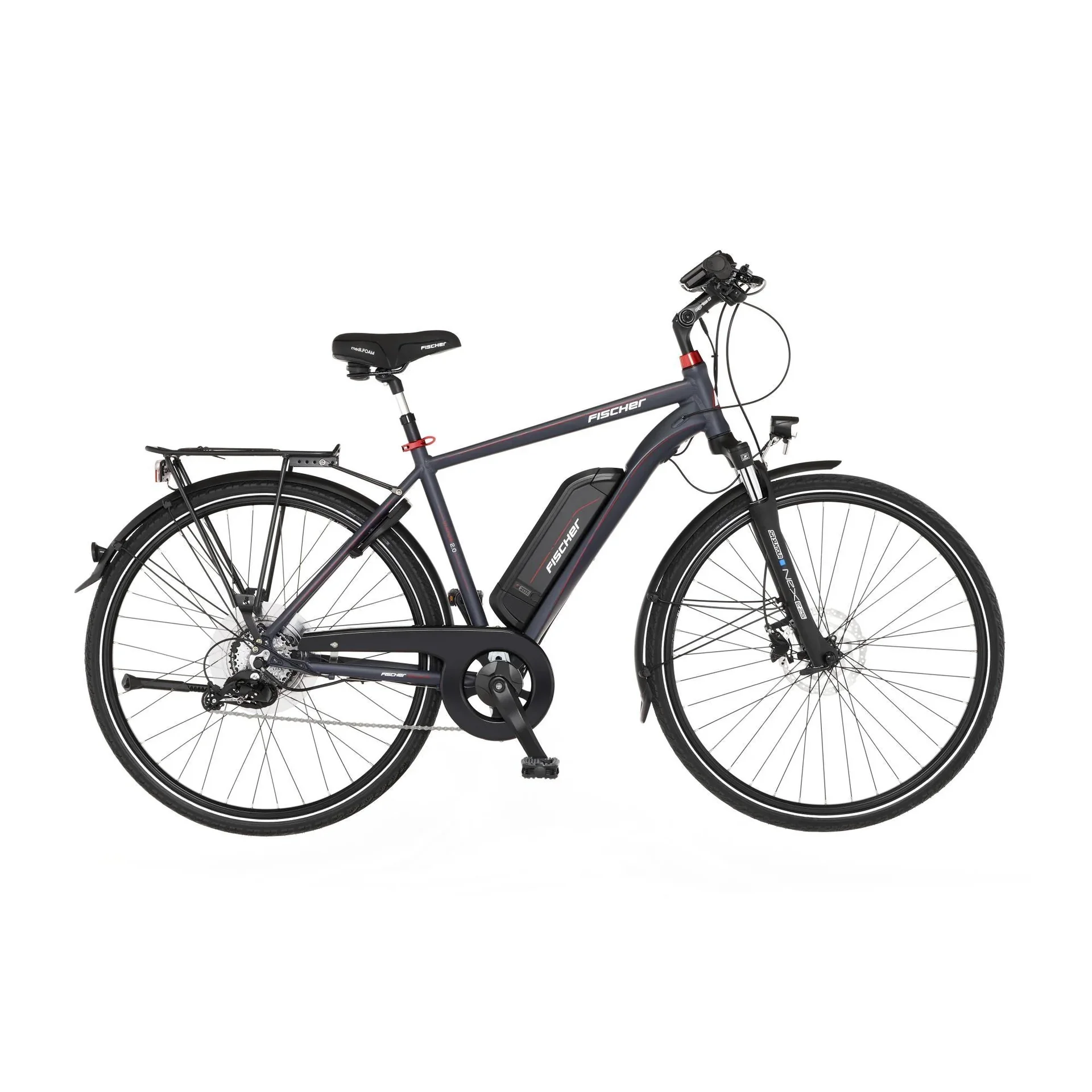 Damen E-Bike Trekking, 28 Zoll, Rahmengröße 44cm, 8-Gang Kettenschaltung, anthrazit matt, VIATOR 2.0 - 2