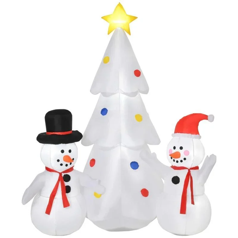 Aufblasbarer Weihnachtsbaum Weihnachtsdekoration mit Schneemann 185 cm - 2