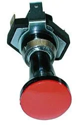 Zugschalter ( Knopf rot ), 12V / 2 W, zum Einbau ins Armaturenbrett - 0