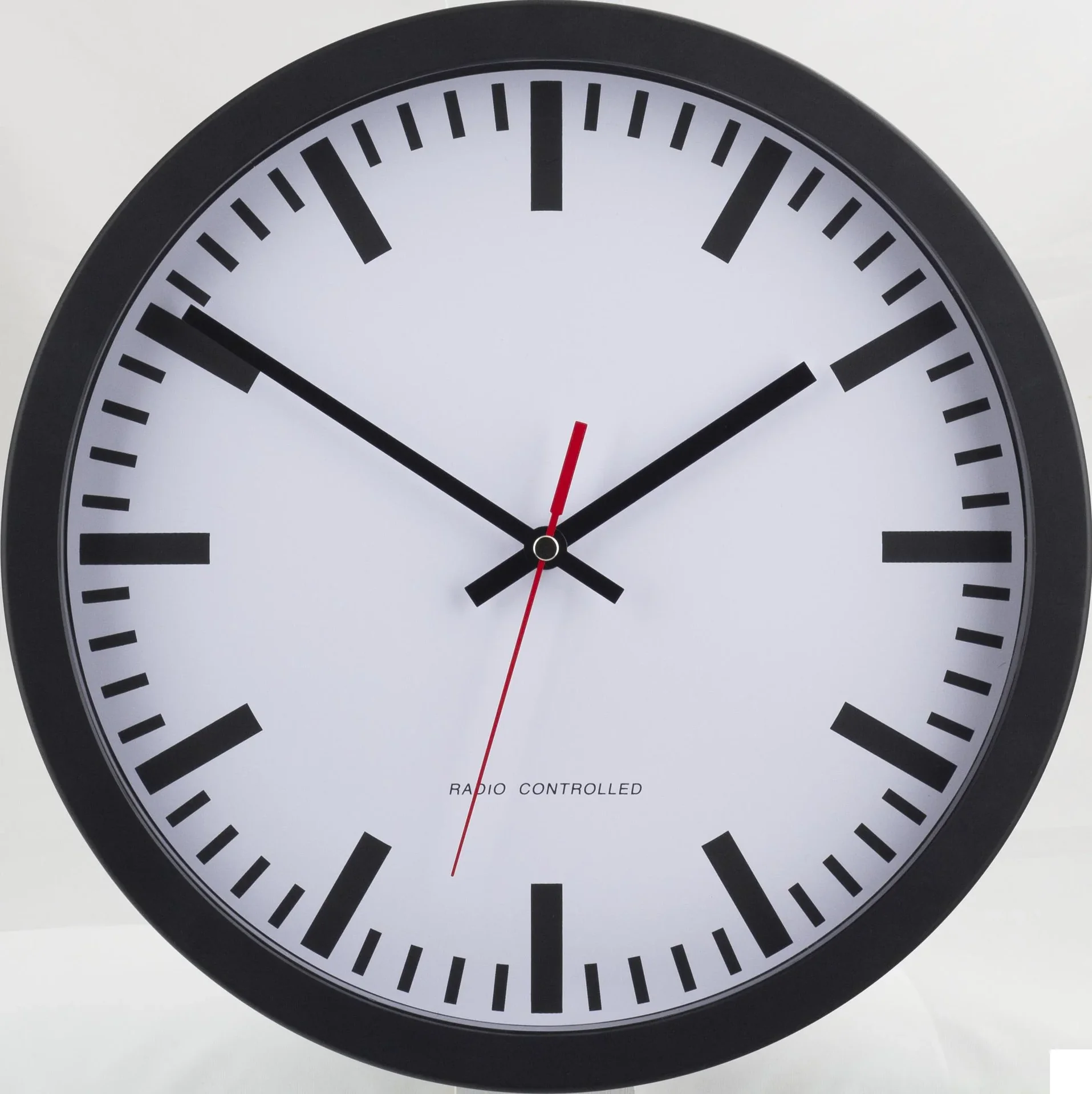 Funkwanduhr 30 cm, schwarz - 0