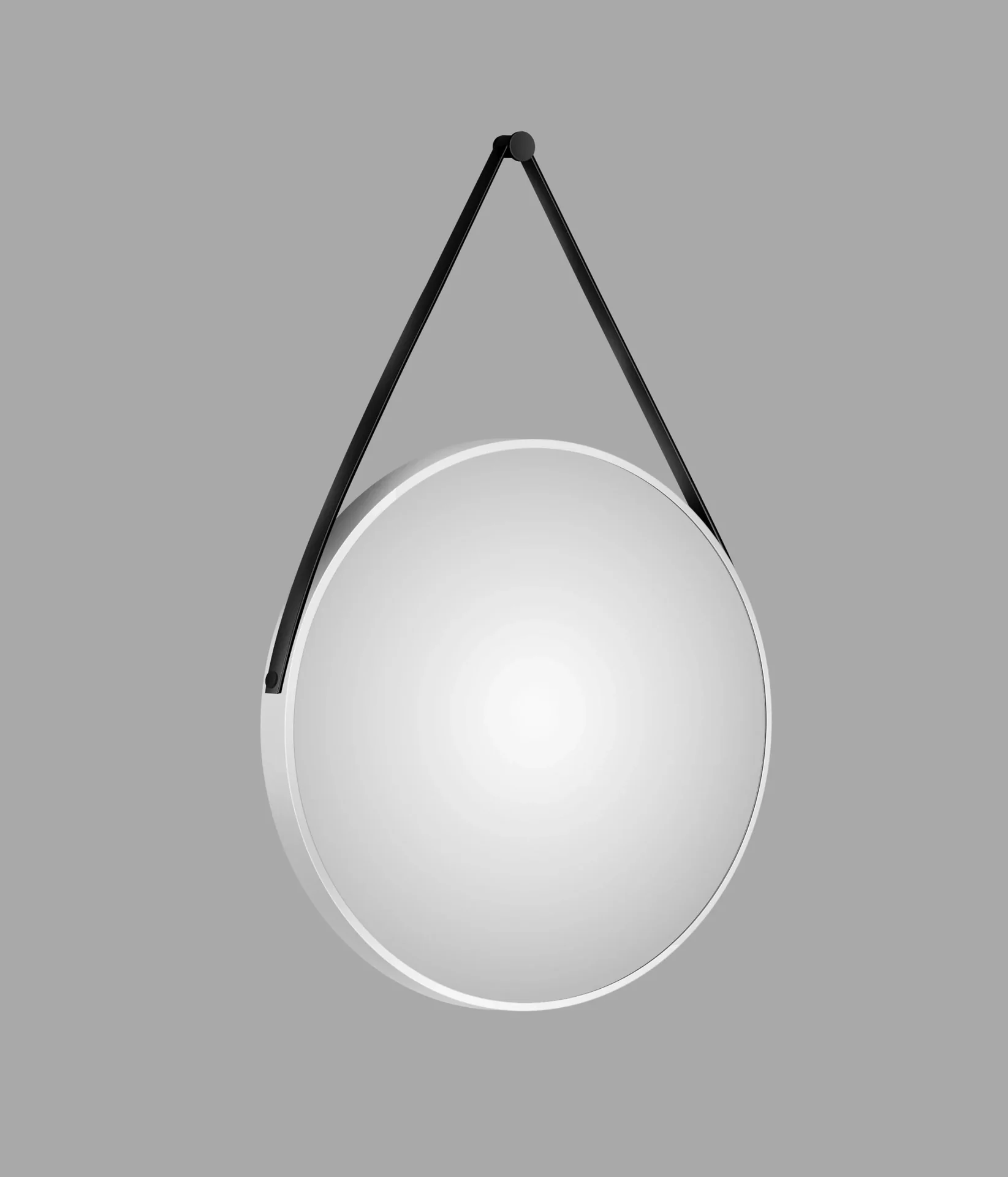 Dekorativer runder Wandspiegel in weiß matt Ø 80 cm - hochwertiger robuster Aluminiumrahmen - 5