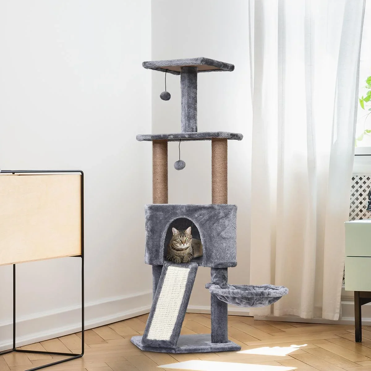 Katzenkratzbaum mit Hängebett - 1