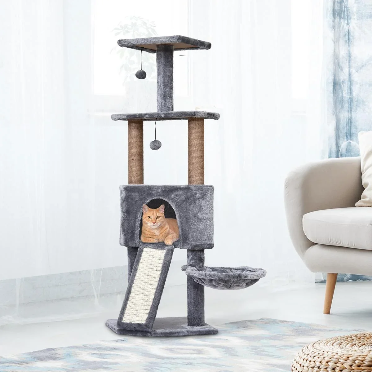 Katzenkratzbaum mit Hängebett - 2