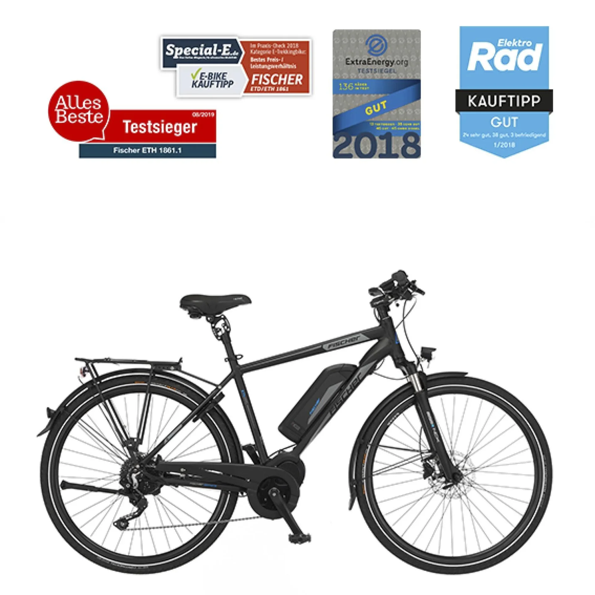 Herren E-Bike Trekking, 28 Zoll, Rahmengröße 55 cm, 10-Gang Kettenschaltung, schwarz matt, VIATOR ETH 1861 - 5