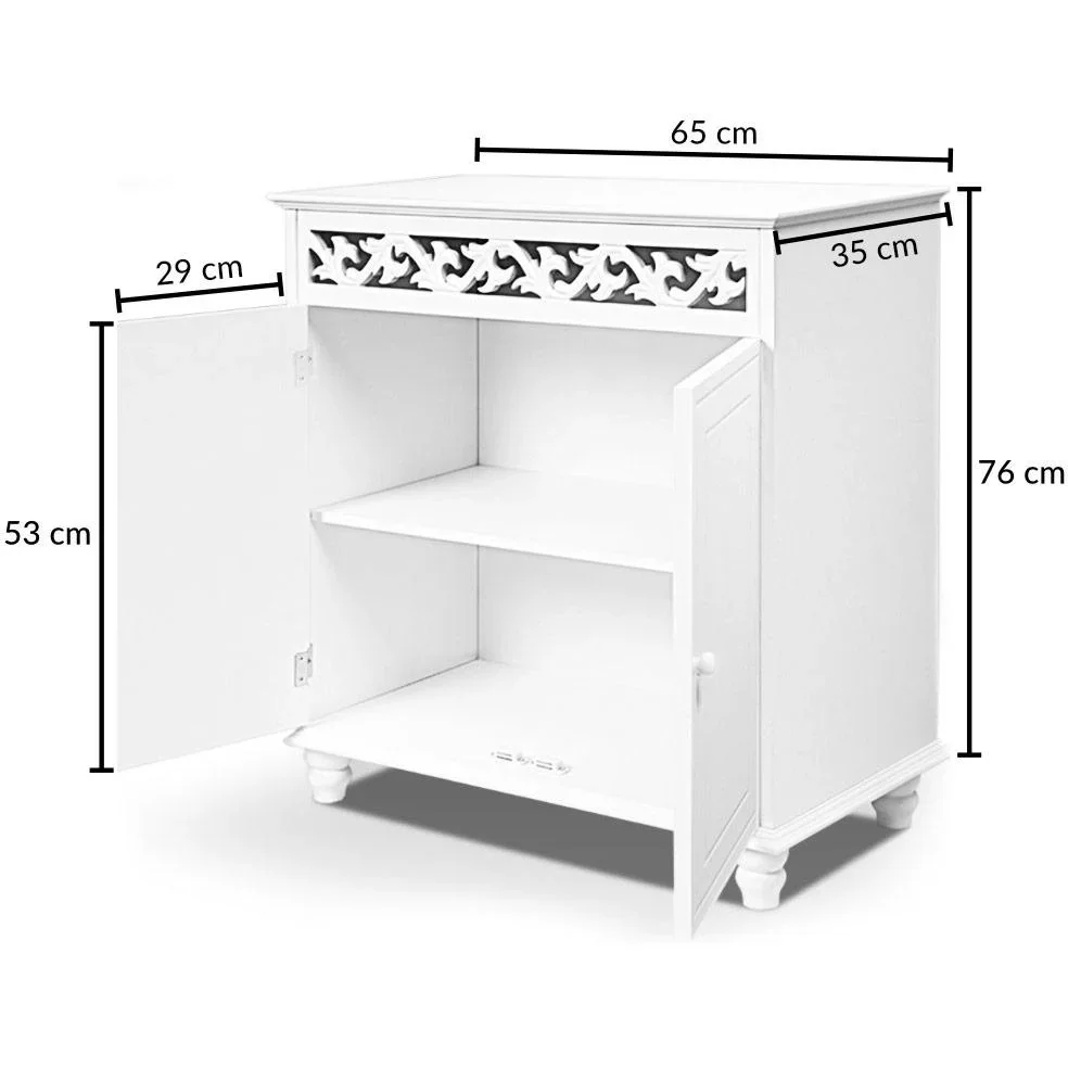 Kommode Jersey weiß 76x65x35cm - 1