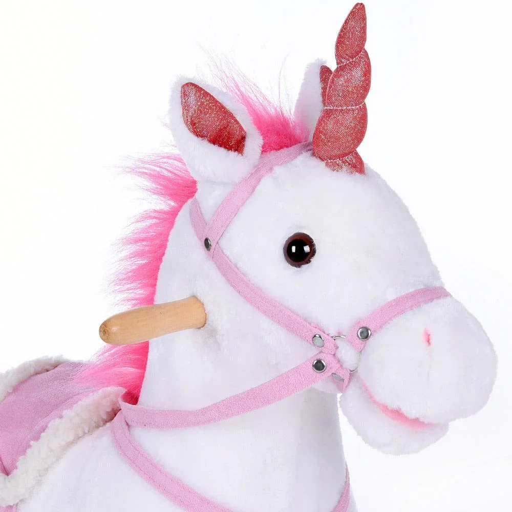 Schaukelstuhl Kinder Einhorn mit Steigbügel - 1