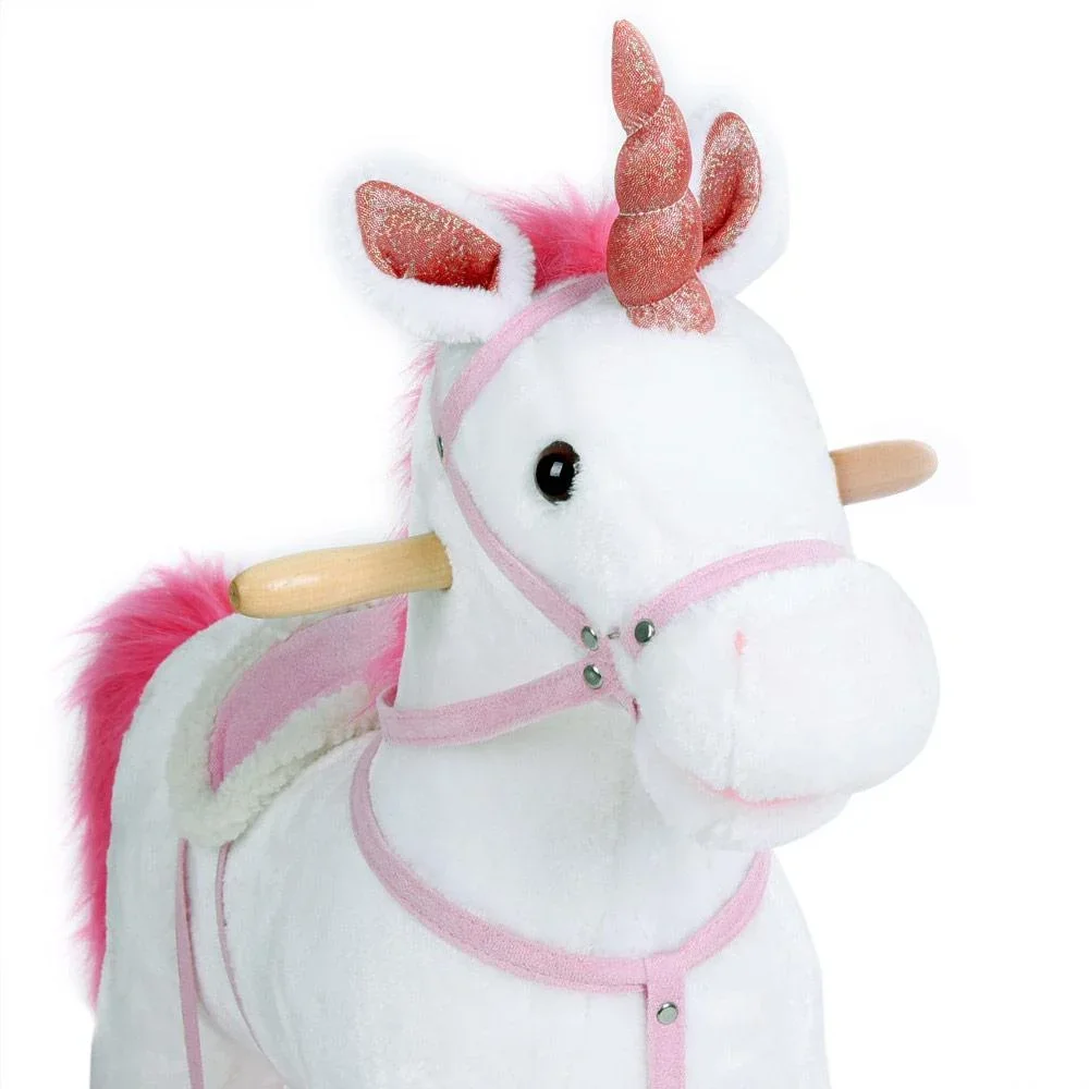 Schaukelstuhl Kinder Einhorn mit Steigbügel - 2