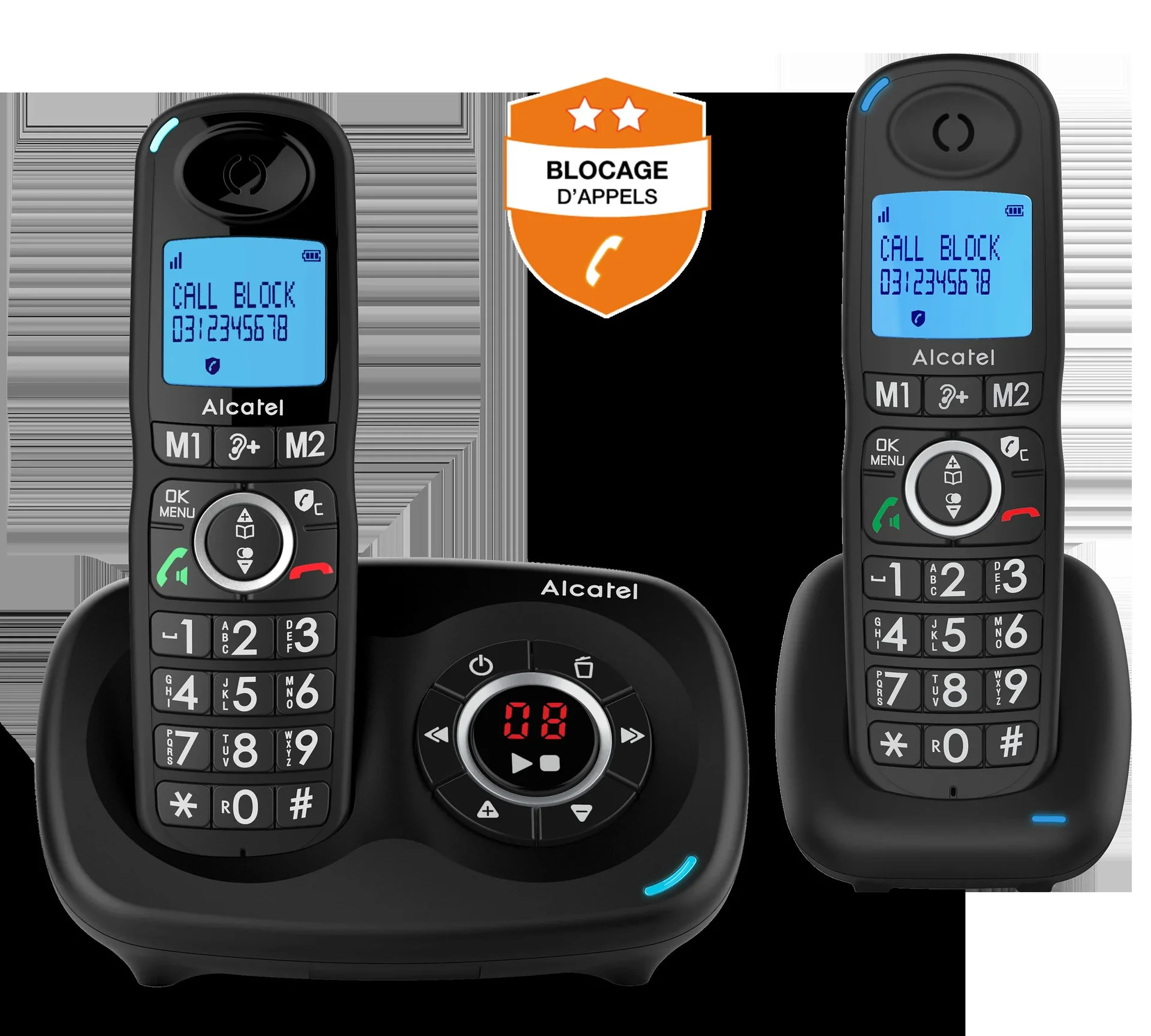 Komfort-Telefon Alcatel XL595B Duo Voice mit Call-Block-Funktion, schnurlos - 0