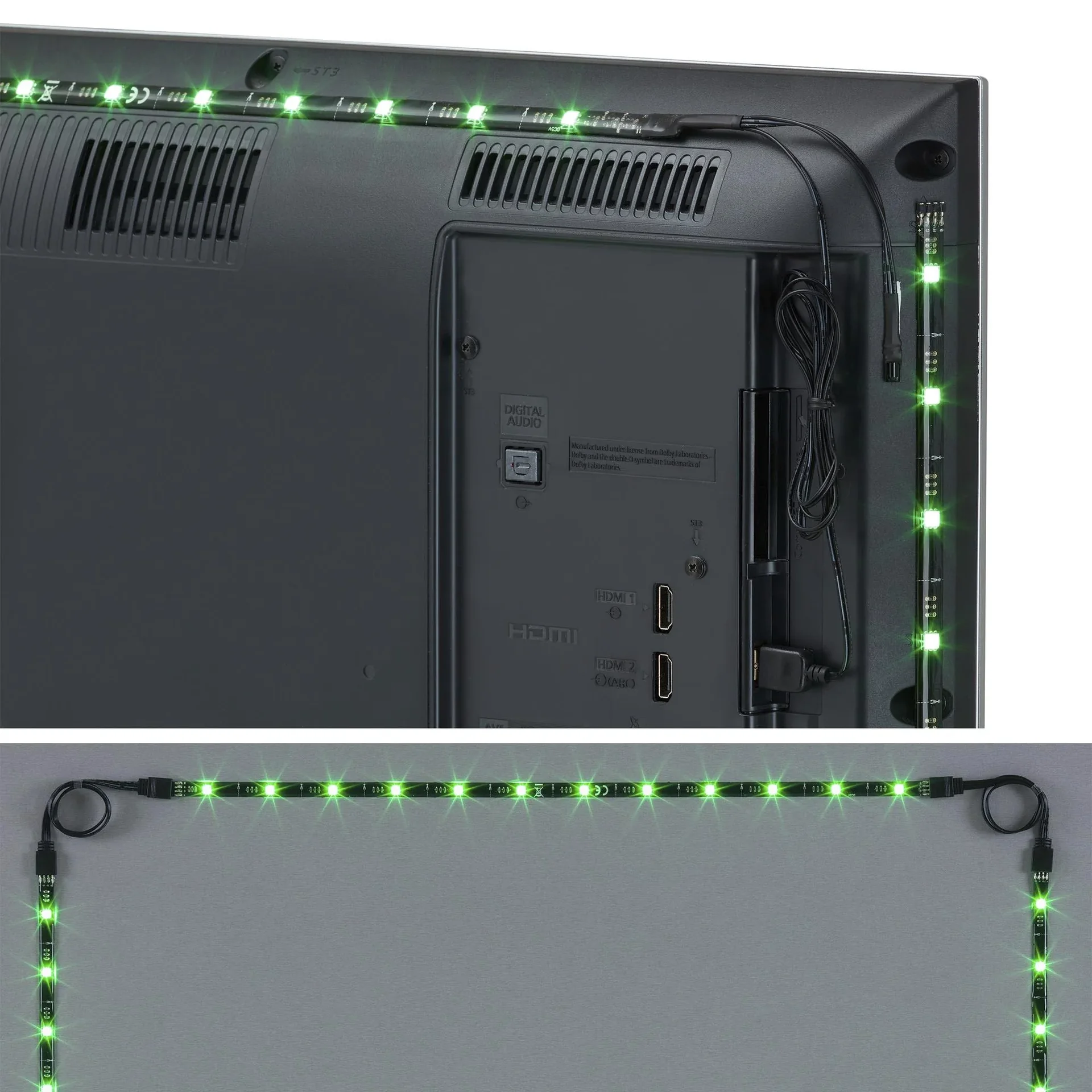 TV-LED Beleuchtungs-Set 2 m Farbwechsel, 48 RGB-LEDs, 3 x Verbinder und 3 x Verbindungskabel - 2