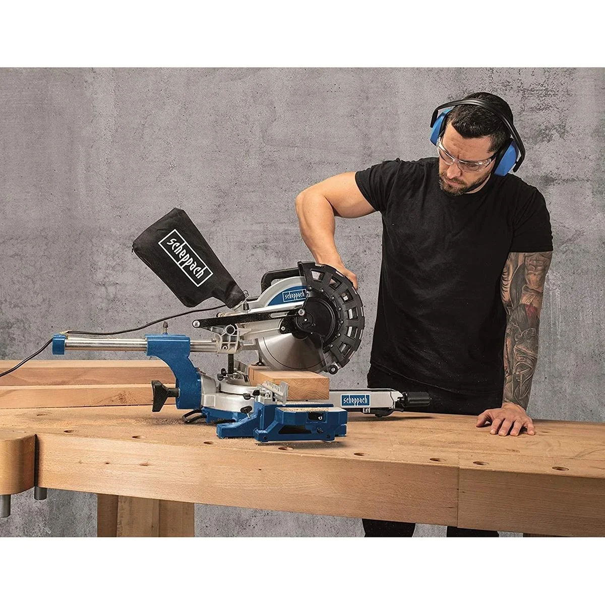 Sonderpreis! Kombi-Säge HM254 - 2000W | 255mm | Laser, LED und Drehtisch | 2 Sägeblätter + UMF2000 Ständer - 0