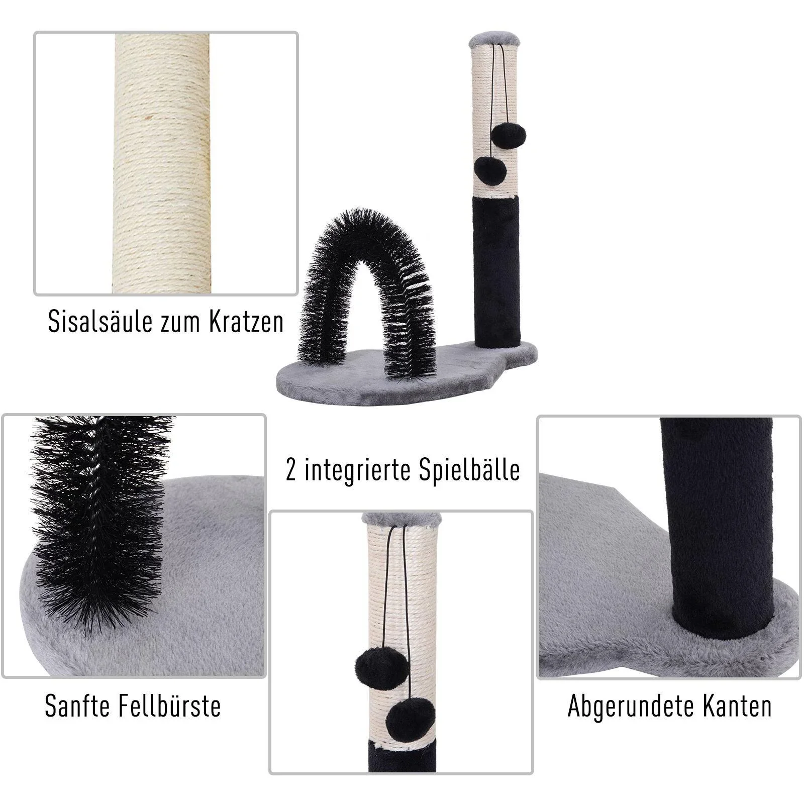 Katzenkratzbaum Kratzbaum Kratzsäule Kratzspielzeug mit Bällen Massagebogen - 0