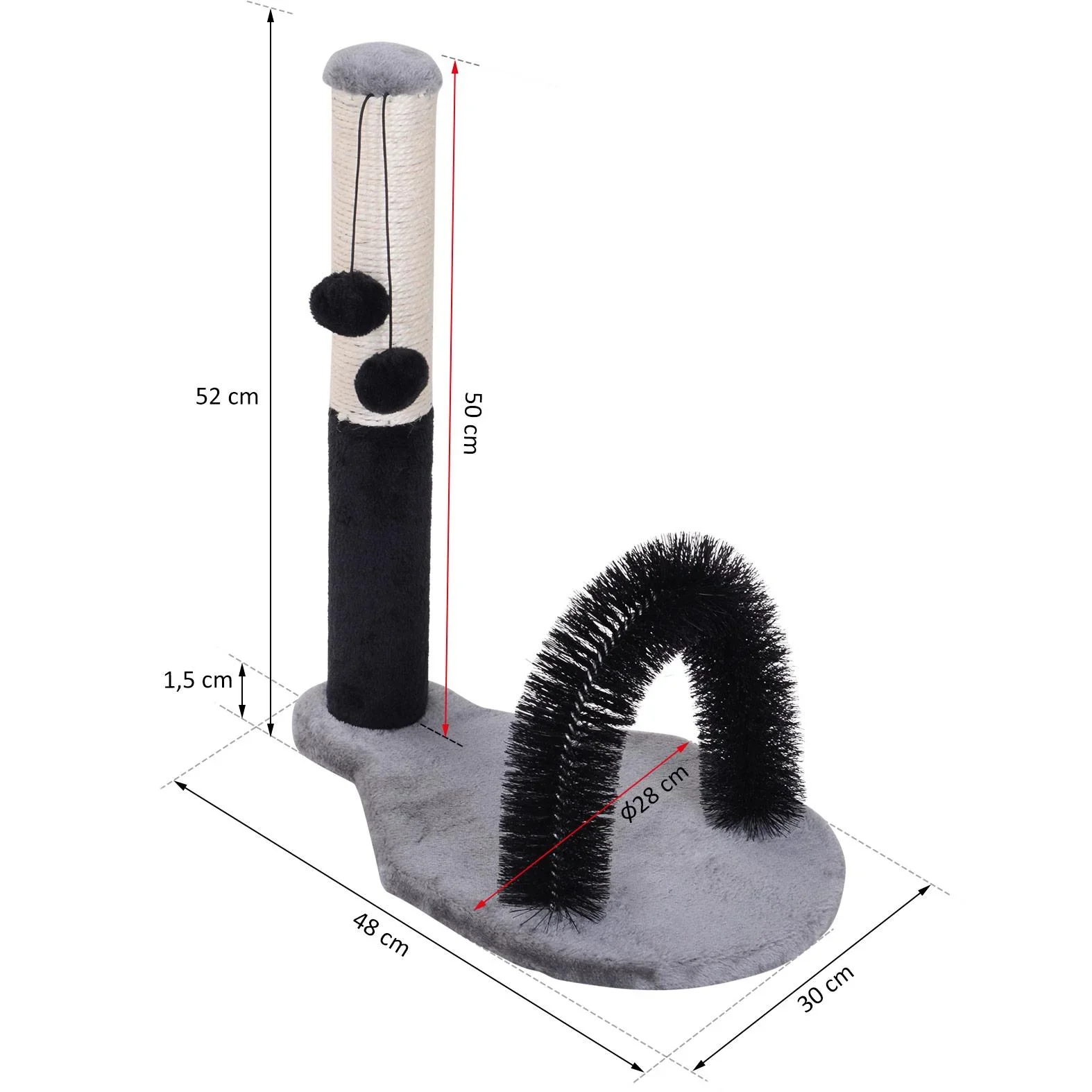 Katzenkratzbaum Kratzbaum Kratzsäule Kratzspielzeug mit Bällen Massagebogen - 1