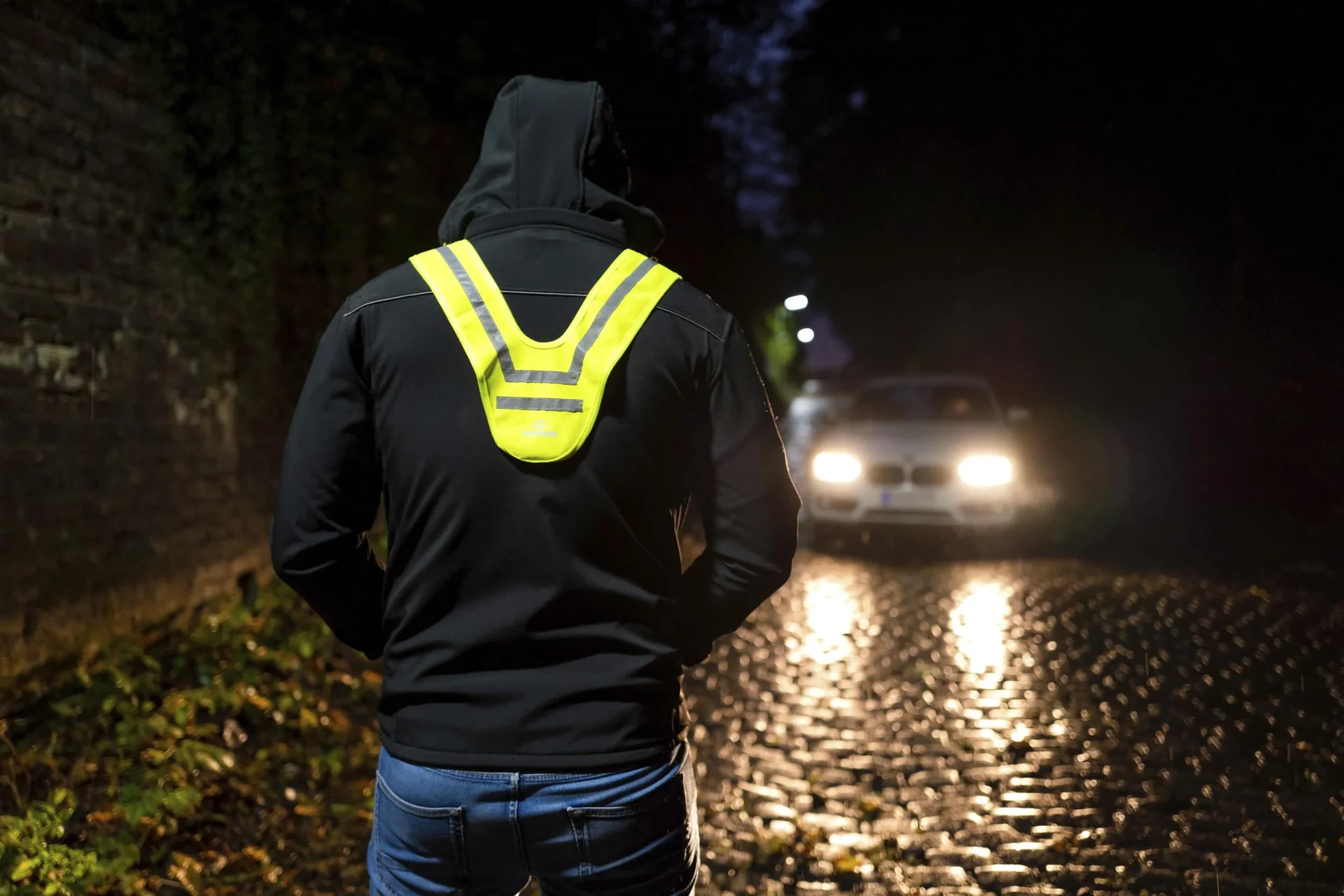 Reflektorkragen gelb, Einheitsgröße - 2