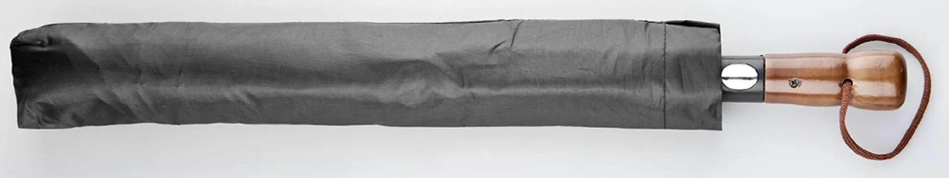 Sturm-Regenschirm "Kyrill", Schwarz/ Silberfarben - 2