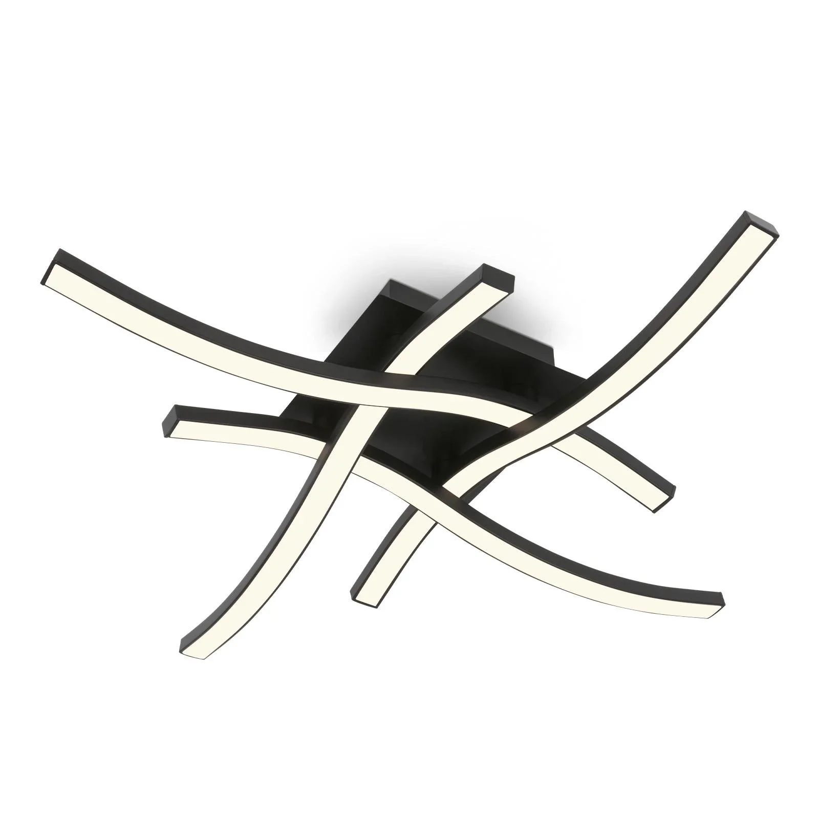 LED Wand- und Deckenleuchte, 4 LED Stäbe geschwungen, schwarz, 16 Watt, 1400 lm, 3.000 K - 2